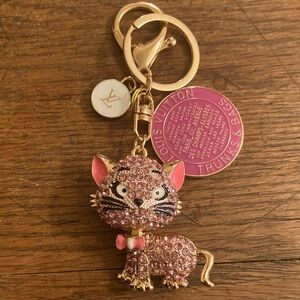Kitty Cat Upcycled w/Louis Vuitton Charm/Zipper Pull Purse Charm/Keychain NWOT
